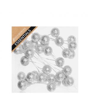 Silver glitter balls with wire