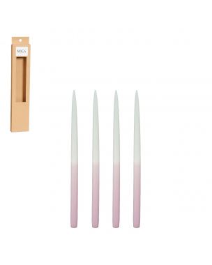 Thin two-toned candles light purple/light blue 4-pack