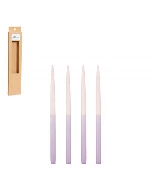 Thin two-toned candles light purple/light pink 4-pack
