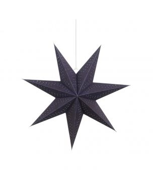 Stjerne med hulmønster i genanvendt papir mørkeblå 45 cm i dia 