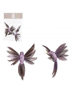 Kolibri med klips lilla 2-pak 