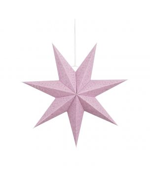 Stjerne med hulmønster i genanvendt papir lilla 45 cm i dia 