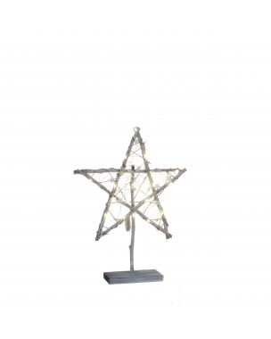 Lighted wooden star