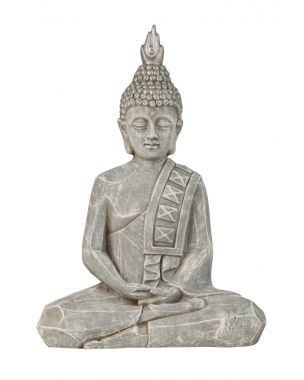 Buddha 50 cm høj grå
