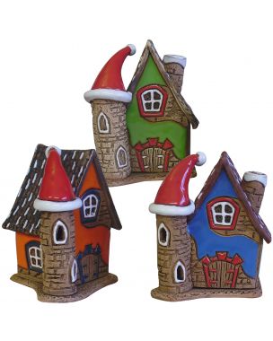 Santa hat houses