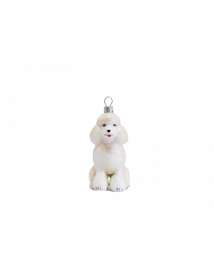 White poodle dog Christmas ornament