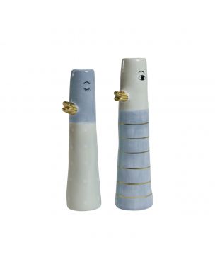 Vase and 18 cm lyseblå & lysegrå