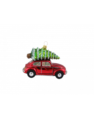 VW car with Christmas tree