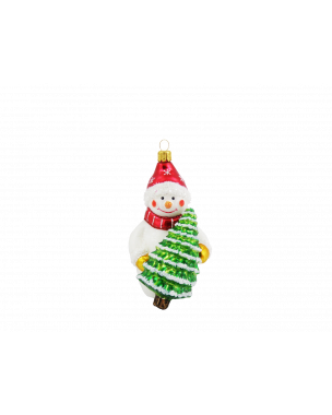 Snowman with Christmas tree ornament