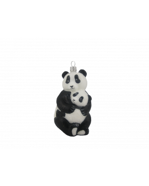 Panda mother with cub Christmas ornament