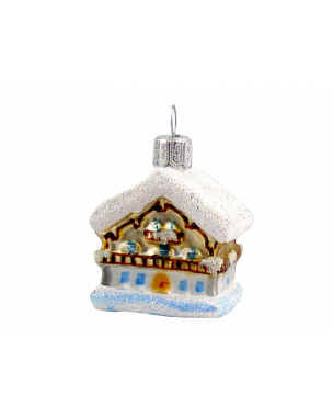 Winter cottage Christmas ornament