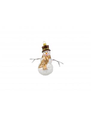 Snowman with branch arms Christmas ornament