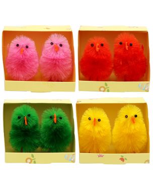 Chenille kyllinger i stærke farver