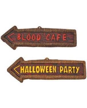 Halloween plastic arrow door sign