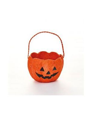 Halloween pumpkin cardboard basket with handle