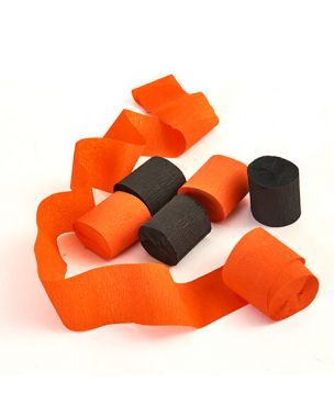 Black and orange crepe rolls