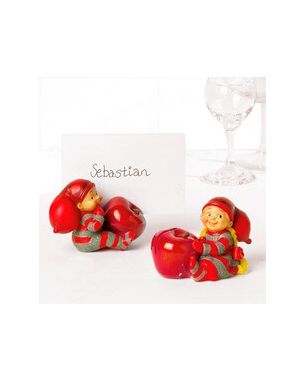 SEATING CARDS WITH BABY ELF AND APPLE