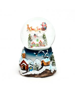 Santa Claus on a sleigh ride snow globe 