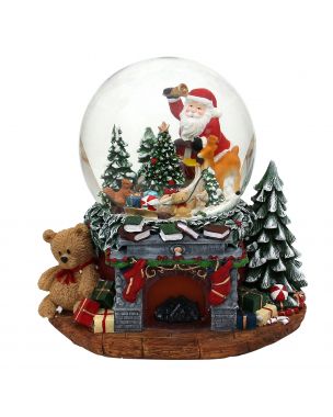 Santa Claus and sleigh snow globe