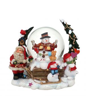 Snow globe with Santa Claus in the snow