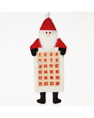 Fabric Christmas calendar with Santa Claus