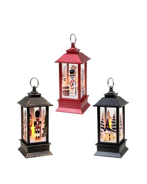 Lighted lantern with motif