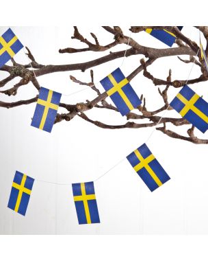 Flag garland with Swedish flags