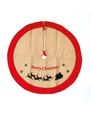 Christmas tree rug with Santa Claus' sleigh