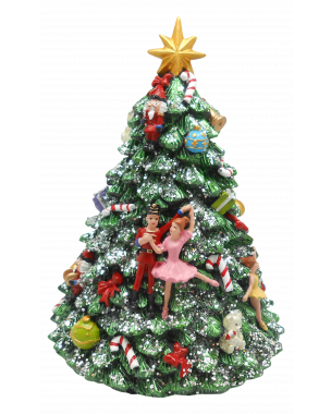 Christmas tree with nutcrackers music box