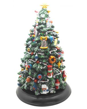 Spilledåse Juletræ med pynt 21 cm højt
