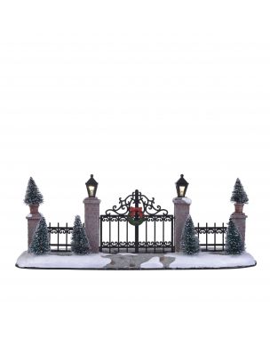Wrought iron gate with fence