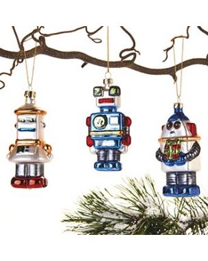 Robot glass ornaments