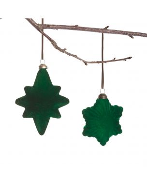 Green velour Christmas ornament