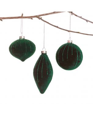 Green velour Christmas ornament