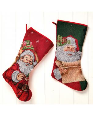 Christmas stocking with Santa Claus