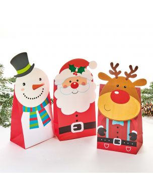 Gift bags with Christmas figurines 3 pcs.