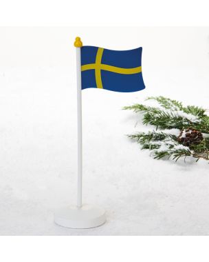 Flagstang med Sveriges Flagga 25 cm høj