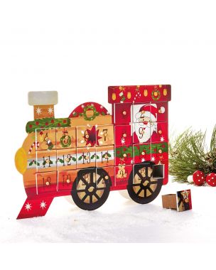 Wooden train Christmas calendar