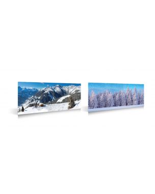 Background with forest and ski slopes