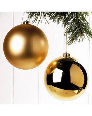 Gold plastic Christmas ball Ø 15 cm